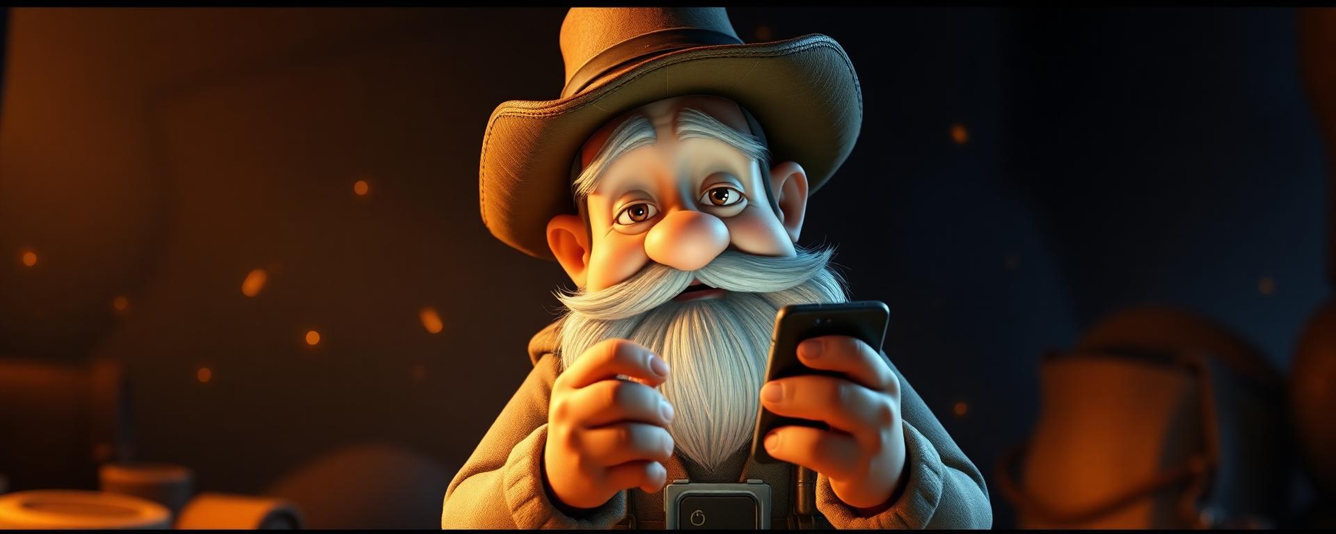 Voitto-maskotti tutkii pikakasino-sovellusta